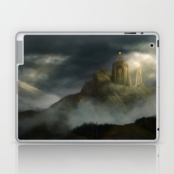 Mountain temple in the clouds Laptop & iPad Skin
