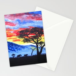 African Sunset Stationery Cards
