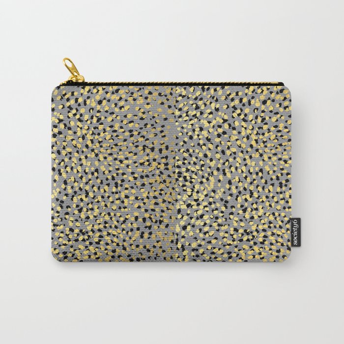 Colvi - leopard animal print gold black and white gender neutral modern trendy non binary art decor Carry-All Pouch