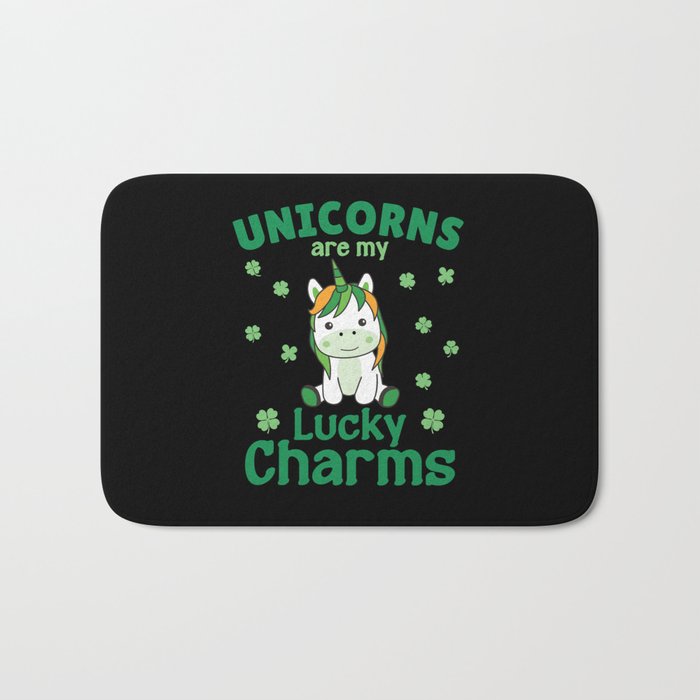 Unicorns Are My Lucky Charms St Patrick's Day Bath Mat