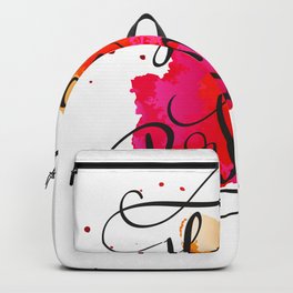 Modern typography Happy Birthday On paint blot Backpack