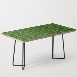 Green and White Gems Pattern Coffee Table