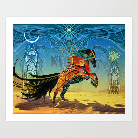 The Wind of Time (Red Horse) Art Print