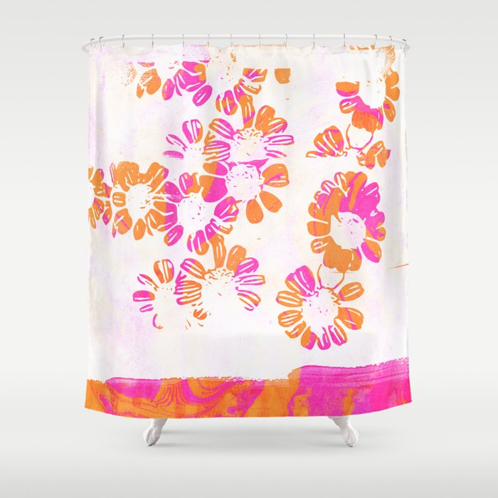 makenzie: floral tie dye, pink Shower Curtain