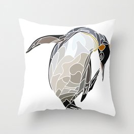 Abstract Penguin Throw Pillow