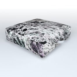 Stone Rock Abstract Stone Texture, Black and White with Color Details Outdoor Floor Cushion