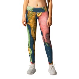 the three primary positions of the sloth Leggings