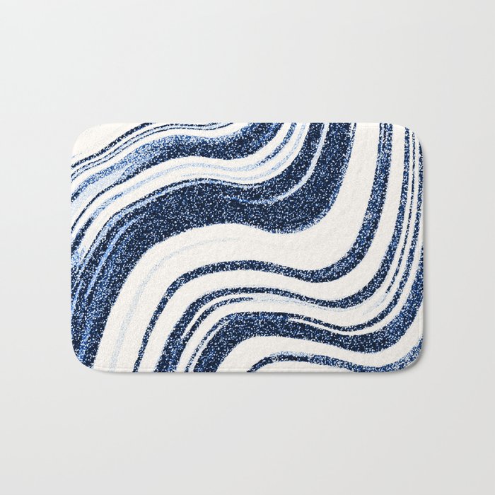 Textured Marble - Indigo Blue Bath Mat