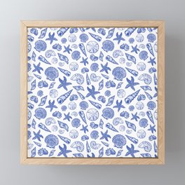 Blue Seashell Print Framed Mini Art Print