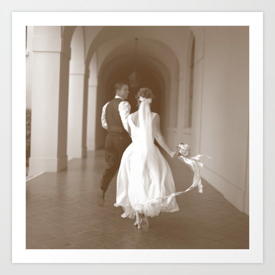 Runaway Wedding Art Print