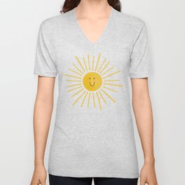 Smiley Sunshine V Neck T Shirt