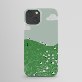 a hill full of sheep iPhone Case