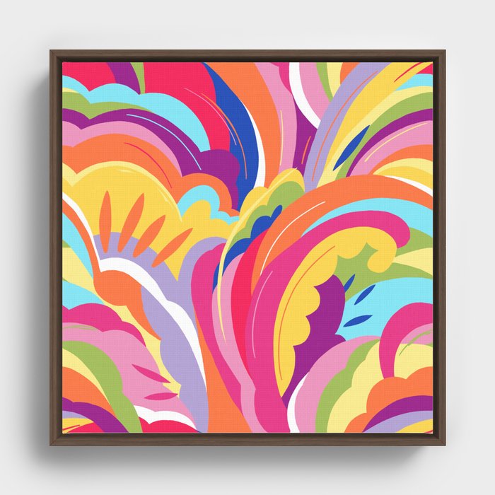 Colour Waves Framed Canvas