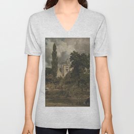 House in the country by John Constable V Neck T Shirt