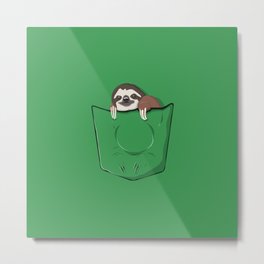 Sloth in a pocket Metal Print