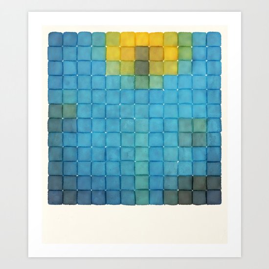 Polaroid Pixels I (Flower) Art Print