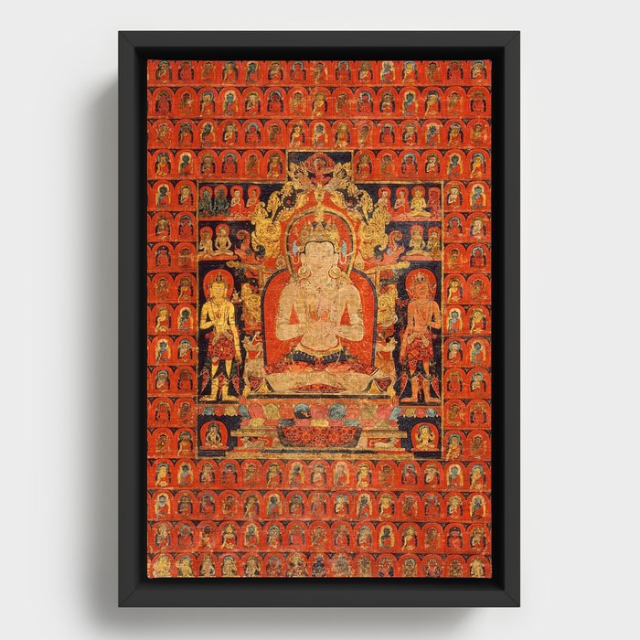Cosmic Buddha Vairochana Tibet Sakya Thangka 1 Framed Canvas
