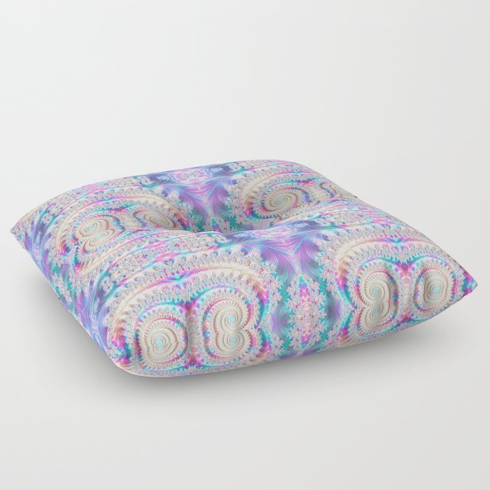 Pastel Splendor Lavender Hues Symmetrical Art Floor Pillow