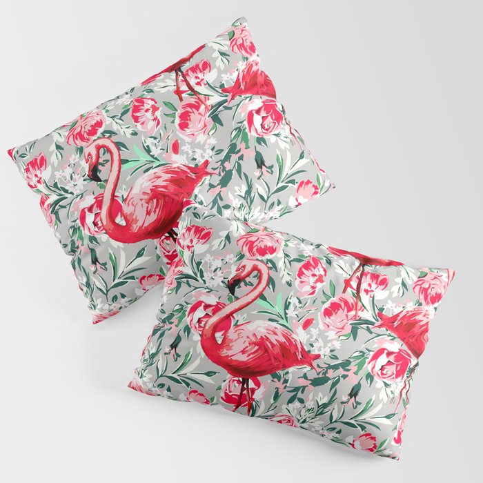 Flamingos and Flowers Pillow Sham