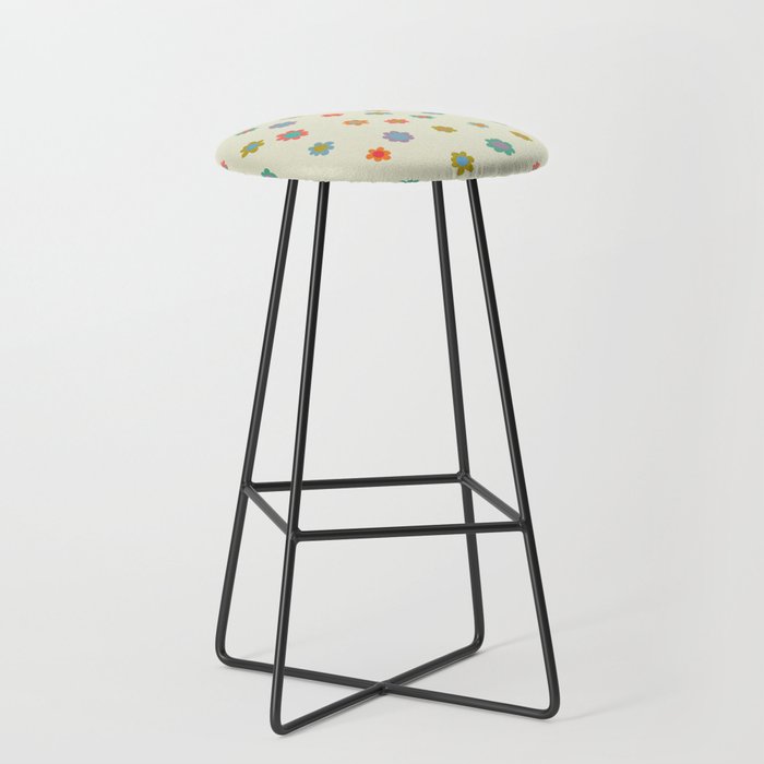 Cute Small Doodle Flowers Pattern Bar Stool