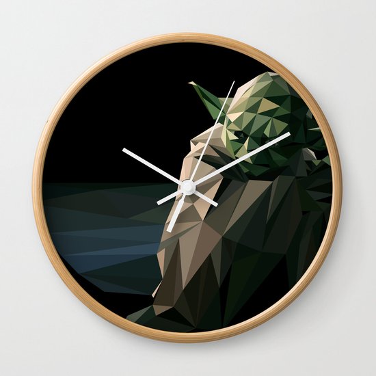 Geometric Yoda Wall Clock