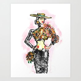 Sunflower Girl Art Print