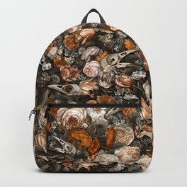 Baroque Macabre Backpack | Crow, Floral, Victorian, Luxurious, Autumn, Autumnfall, Realism, Digital, Skull, Pattern 