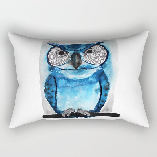 Blue Owl Rectangular Pillow