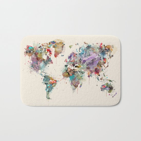 world map Bath Mat