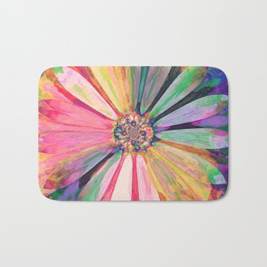 Abstract Colorful Daisy 3 Bath Mat