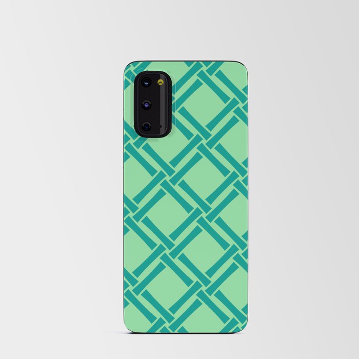 Classic Bamboo Trellis Pattern 241 Mint Green and Turquoise Android Card Case