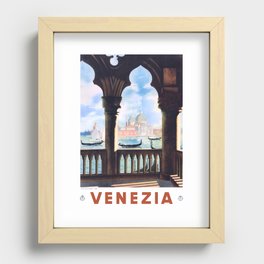 1938 ITALY Venice Venezia Travel Poster Recessed Framed Print