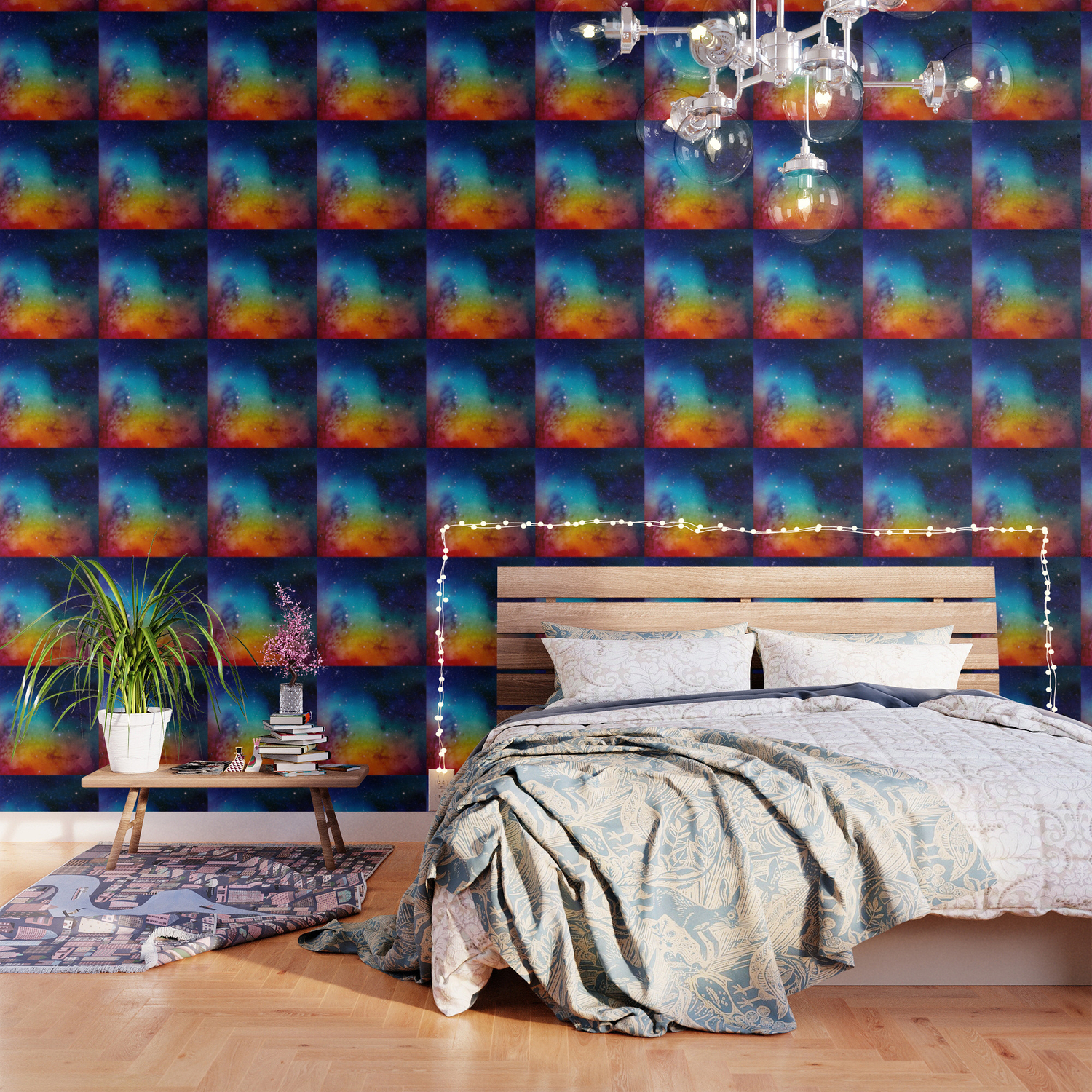 Colorful Watercolor Galaxy Decoration Abstract Wallpaper By
