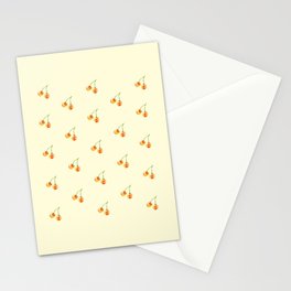 Summer Cherry - Yellow Pattern Stationery Cards