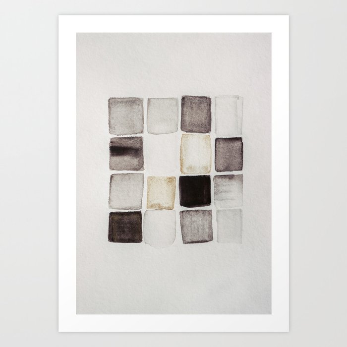 Abstract Minimal - Neutral Beige and Gold painting Art Print