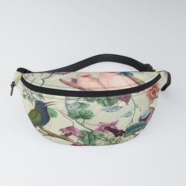 Floral and Birds VIII Fanny Pack | Birds, Curated, Oil, Flowers, Retro, Botanical, Watercolor, Vintage, Tropical, Floral 