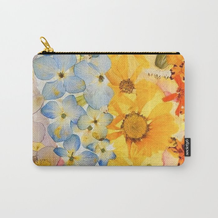 Pressed Flower Art Hot Air Balloon Carry All Pouch By Santaflorita Society6
