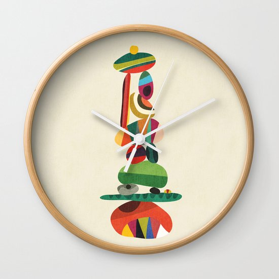 Totem - balanced pebbles Wall Clock