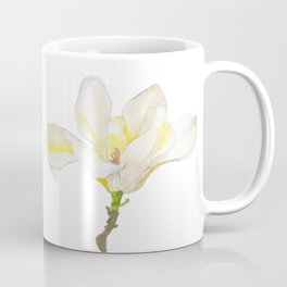 White Magnolia Watercolor Coffee Mug