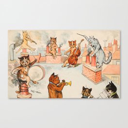 Roof Top Band by Louis Wain Canvas Print