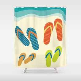 The Flip Flops Family Shower Curtain