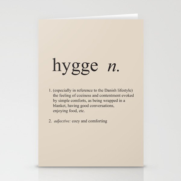 Hygge Definition Stationery Cards