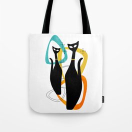 Mid Century Atomic Cats Tote Bag