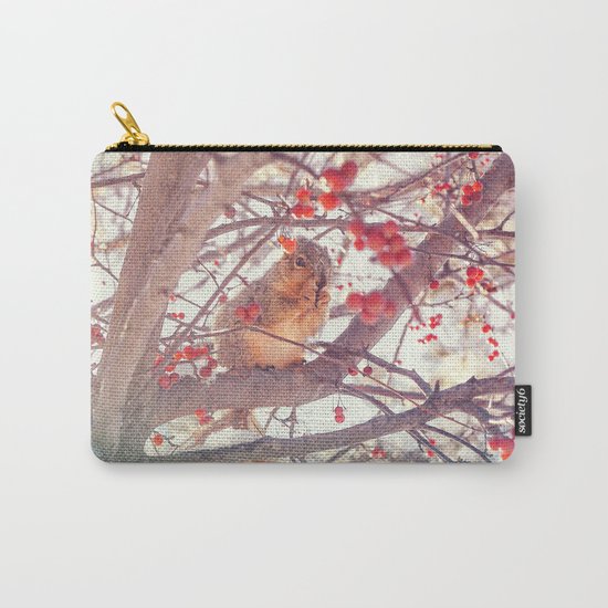 Squirrel Meal on a Cherry Tree Carry-All Pouch