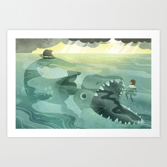 Jonah Tossed Overboard (by Melanie Matthews) Art Print