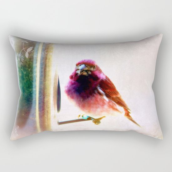 Purple Finch Rectangular Pillow