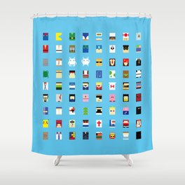 Minimalism beloved Videogame Characters Shower Curtain