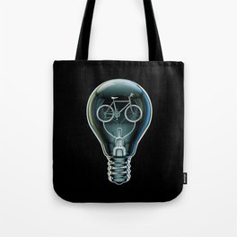Dark Bicycle Bulb Tote Bag