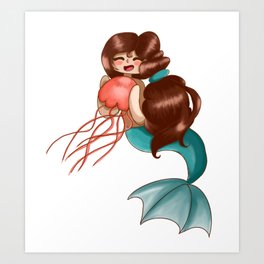 Jelly Mermaid Art Print