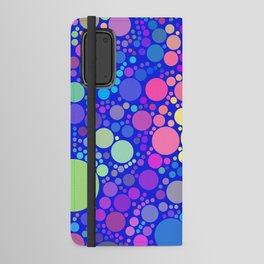 Neon Confetti Multicolored Polka Dots On Blue Pattern Design Android Wallet Case